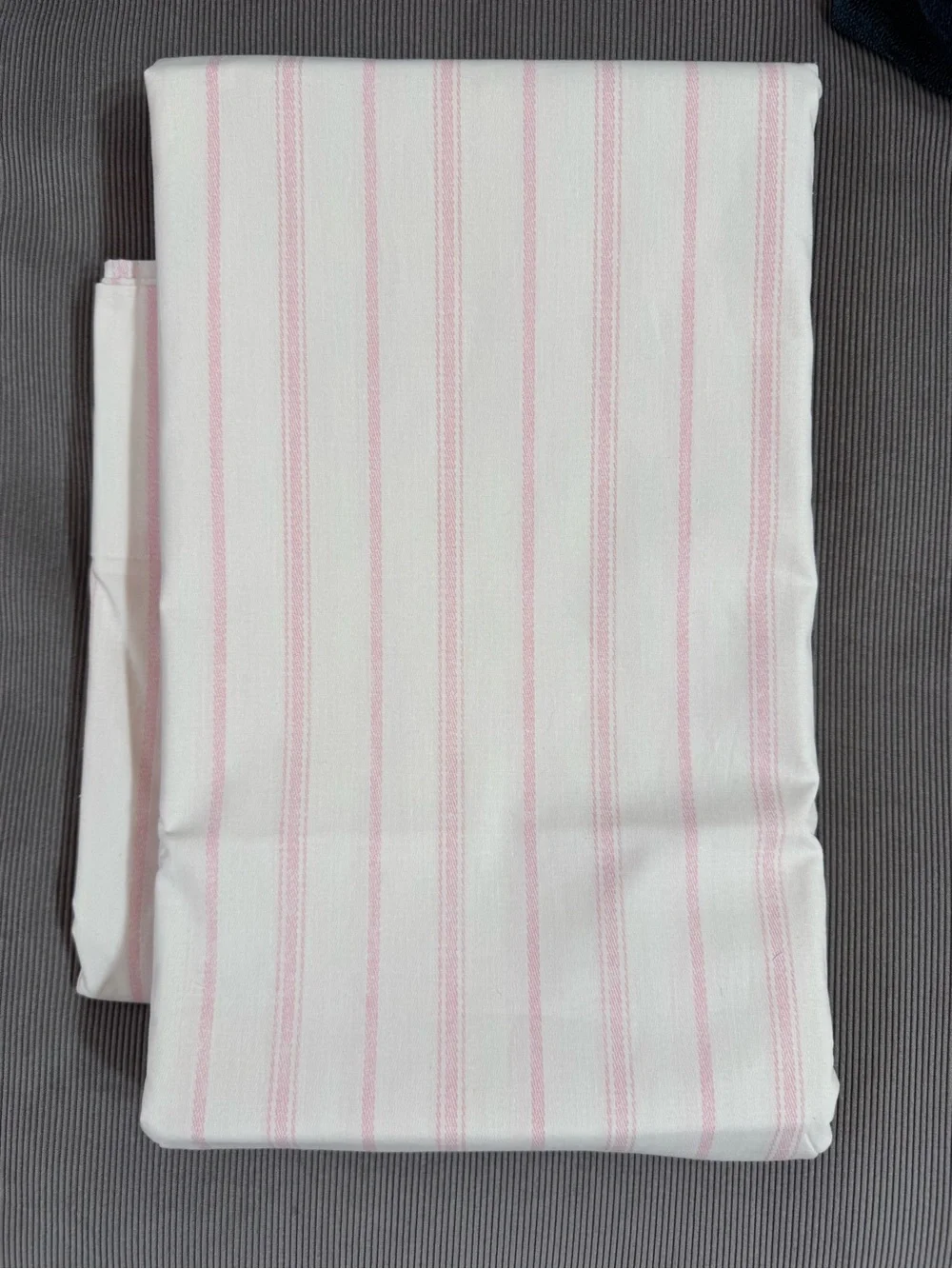 Laura Ashley Pink Striped Flat Sheet King NWOT